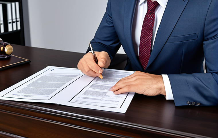 ** AI assisting lawyers with document review and legal research in a modern law firm.
**
