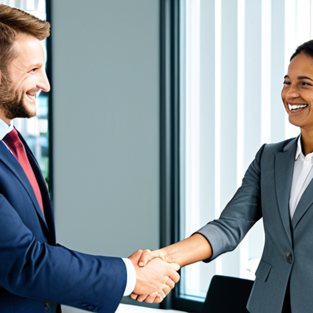 **Prompt:** A satisfied client shaking hands with a legal advisor in a bright, modern office. The client is smiling, showing relief and gratitude. The advisor is professional and approachable, wearing a modest business suit. Focus on conveying trust and success. Safe for work, appropriate content, fully clothed, professional, perfect anatomy, natural proportions, high quality.