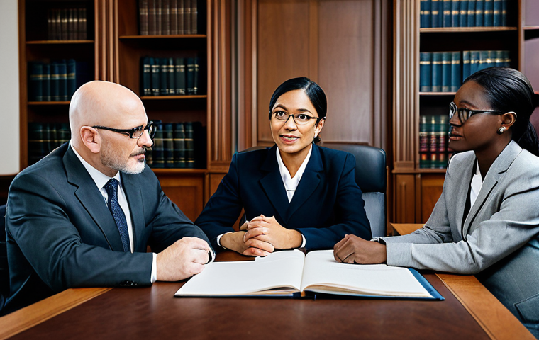 법률 자문가 업무 분담 - "A person using an online legal advice platform on a laptop, smiling, professional setting, fully cl...