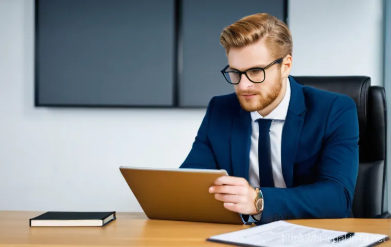 법률자문가의 연봉협상 팁 - Image Prompt 1: The Eager Junior Legal Advisor**