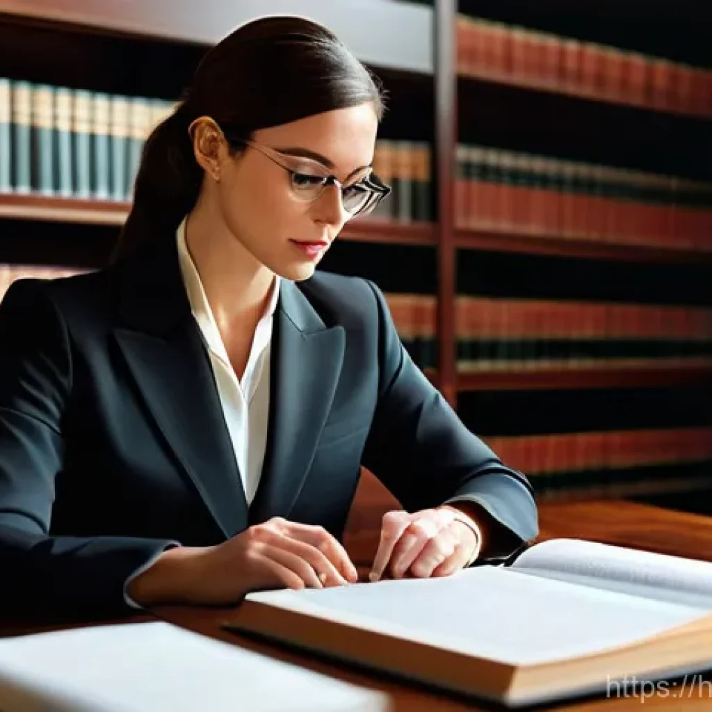법률 자문가의 취업 준비 팁 - **Prompt 1: The Focused Legal Specialist**
    "A highly professional and focused female lawyer in h...