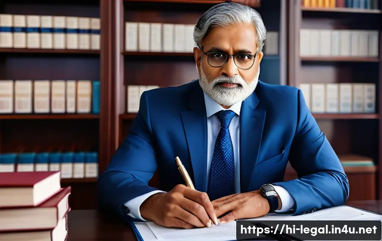 법률 자문가의 직무 세부 사항 - A professional Indian legal advisor, dressed in formal business attire, thoughtfully analyzing compl...