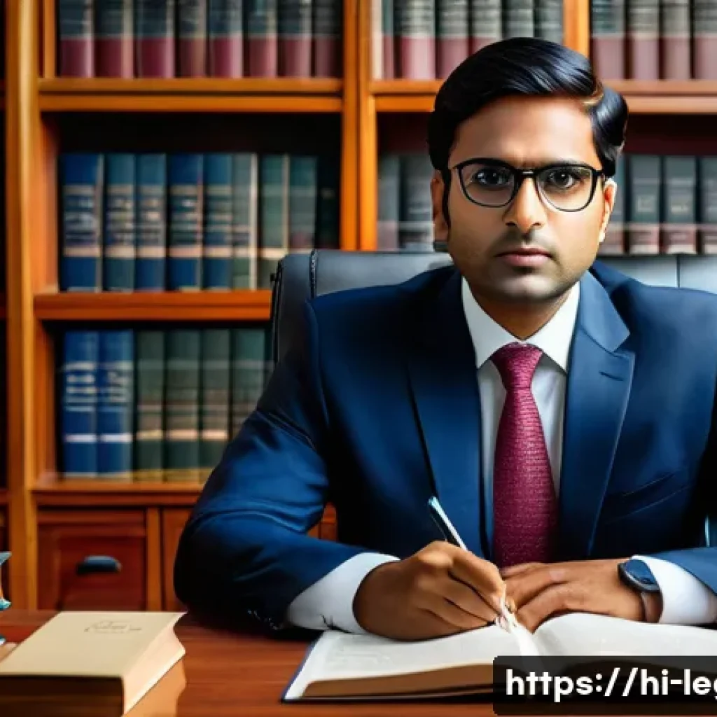 법률 자문가의 업무 체계 - A professional Indian legal advisor in a modern office setting, deeply analyzing complex legal docum...