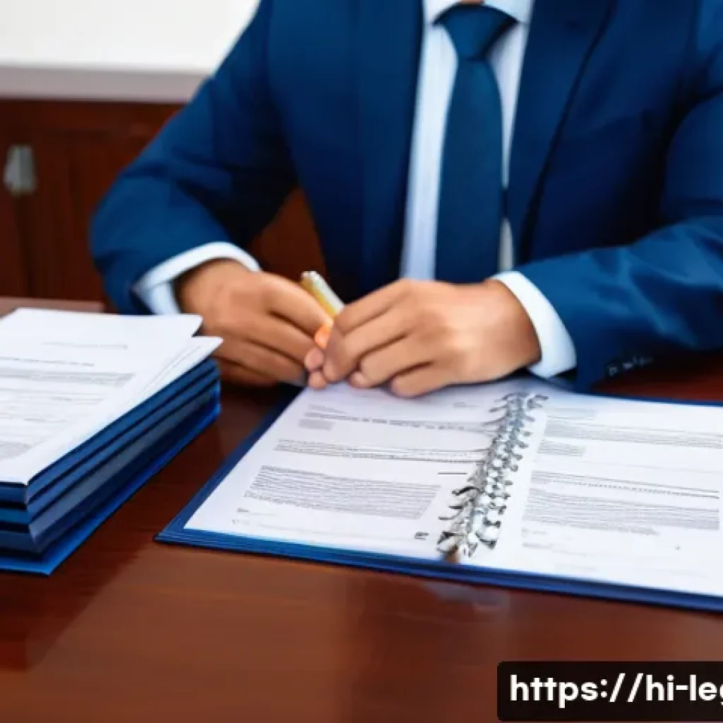 법률 실무 필수 체크리스트 - A professional Indian legal office scene with a lawyer meticulously organizing important case docume...