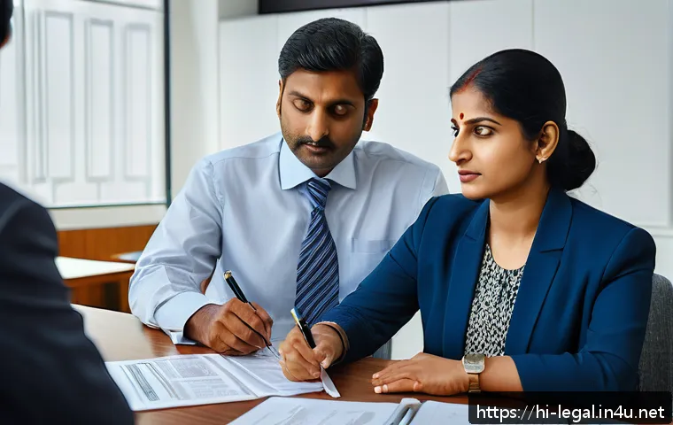 법률 자문가의 주요 업무 책임 - A professional Indian legal advisor consulting with a middle-aged Hindi-speaking client in a modern ...